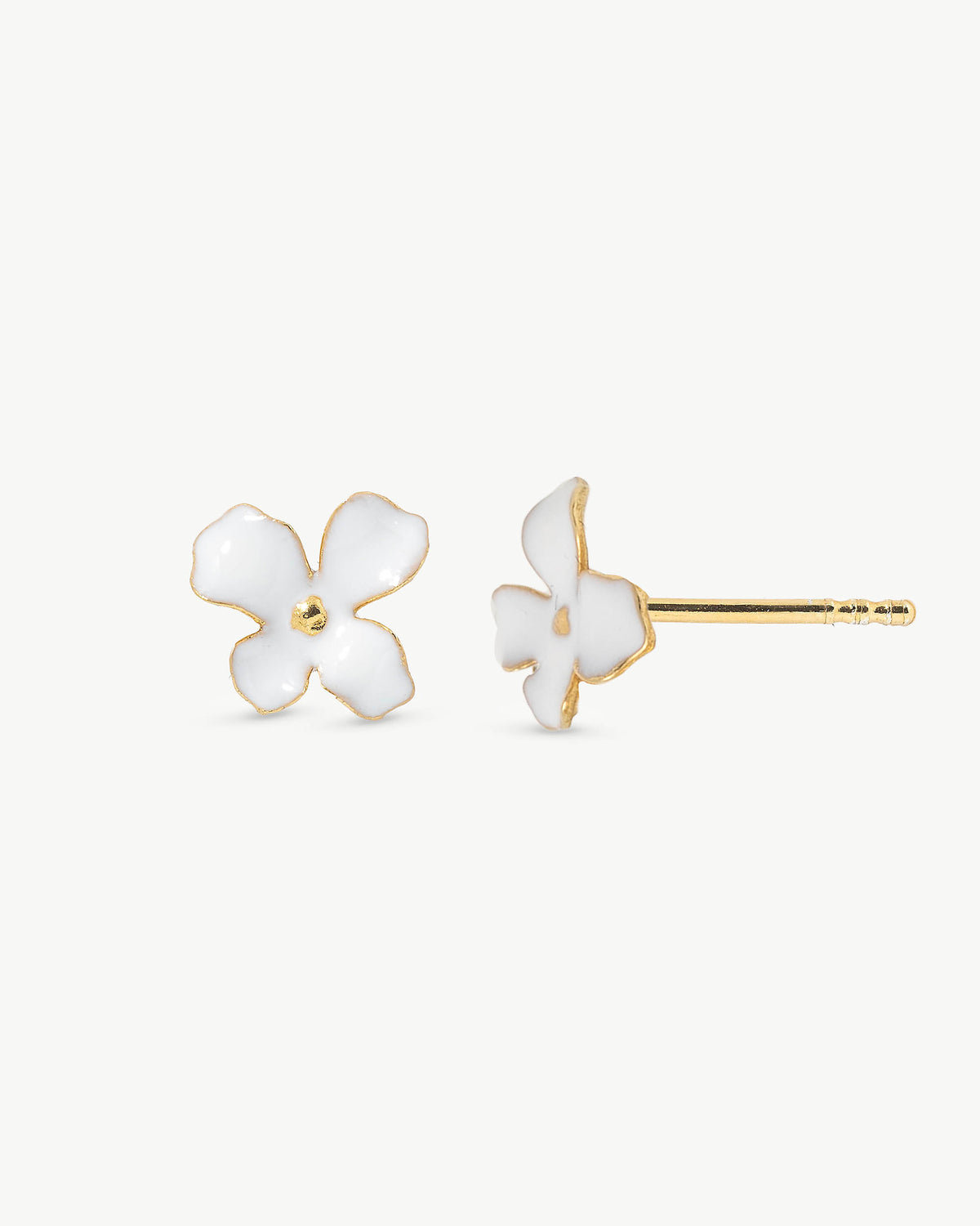 Flower Earrings White Mini Flowers