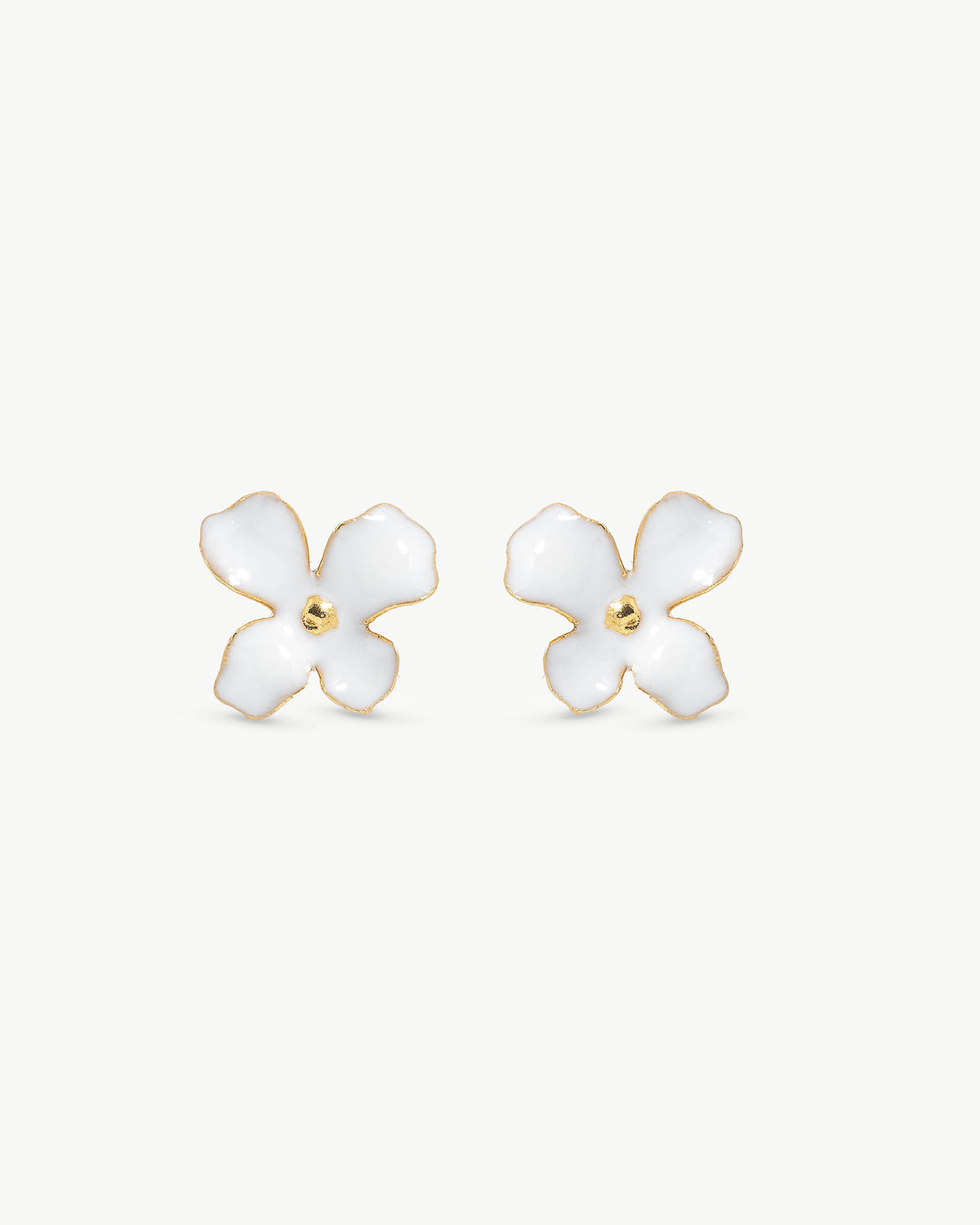 Flower Earrings White Mini Flowers