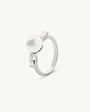  Perle Ring 8mm und 2 Zirkonia Selene