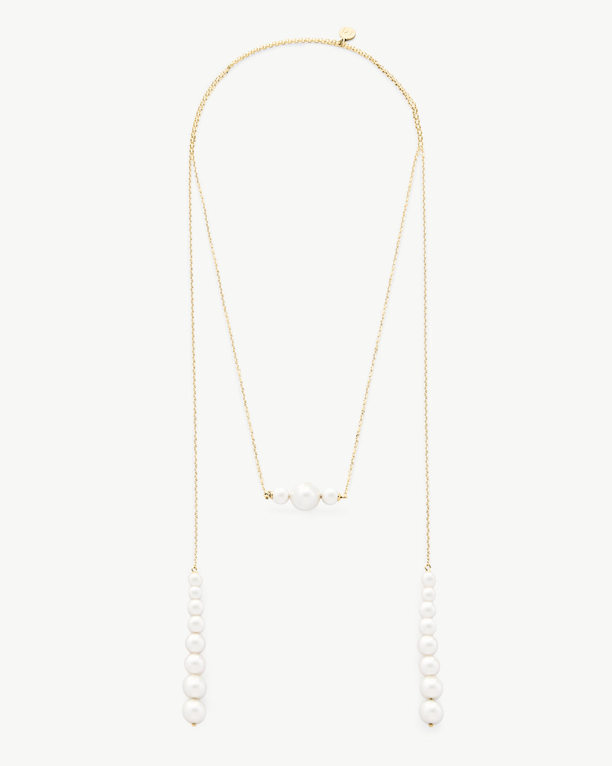 Goldkette mit kleinen Perlen 110cm lange Petit