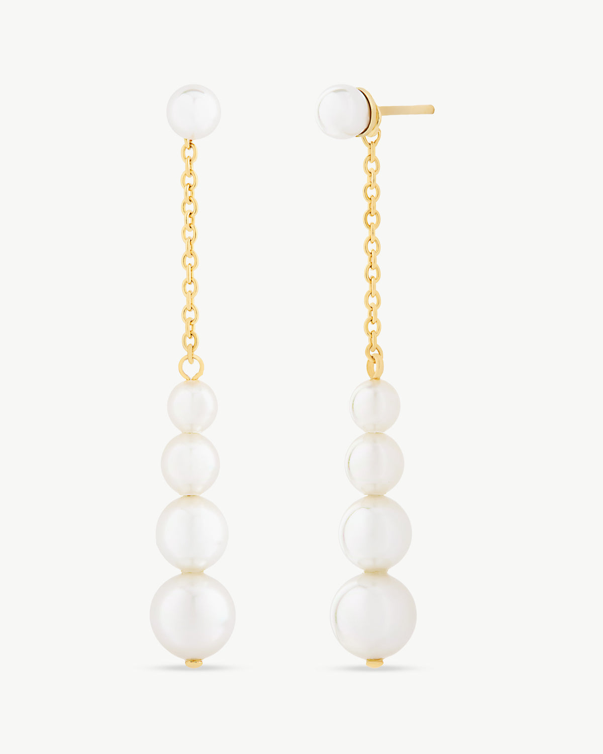  Lange Goldkette und Perlenohrringe Petit