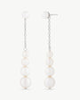 Lange Ohrringe aus Silber und Perlen Petit