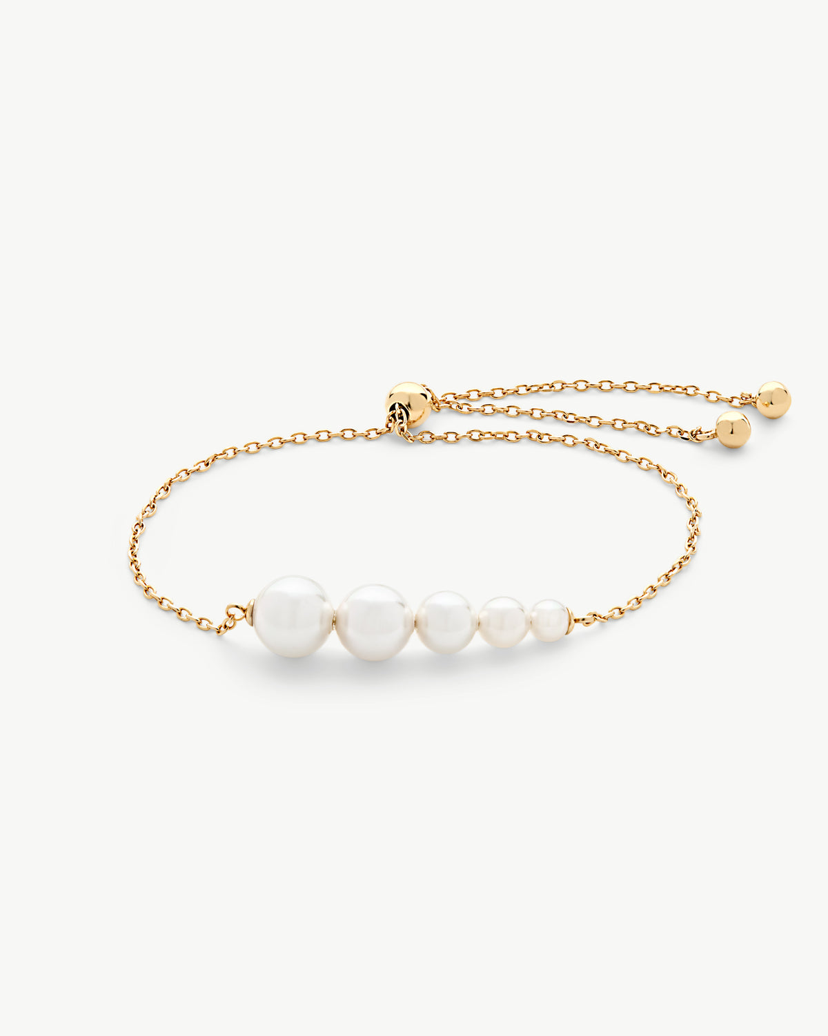 Goldkettenarmband mit Perlen Petit