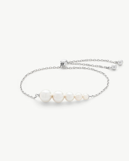 Silver Chain Bracelet with Pearls Petit 