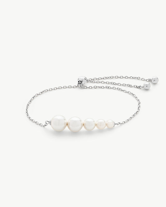 Silver Chain Bracelet with Pearls Petit 