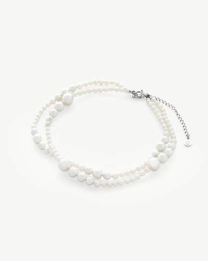Double Pearl Necklace 4-10mm Essence