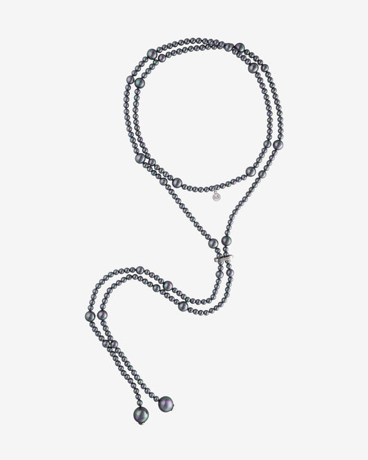 Collar largo Perla gris Essence