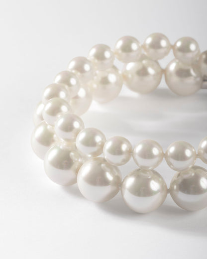 Double Pearl Bracelet 8 and 12mm Majestic 