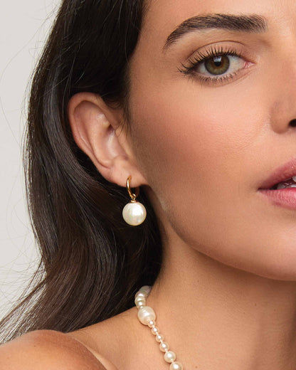 Creolen und Perlenohrringe 12mm Goldene Wild Pearls