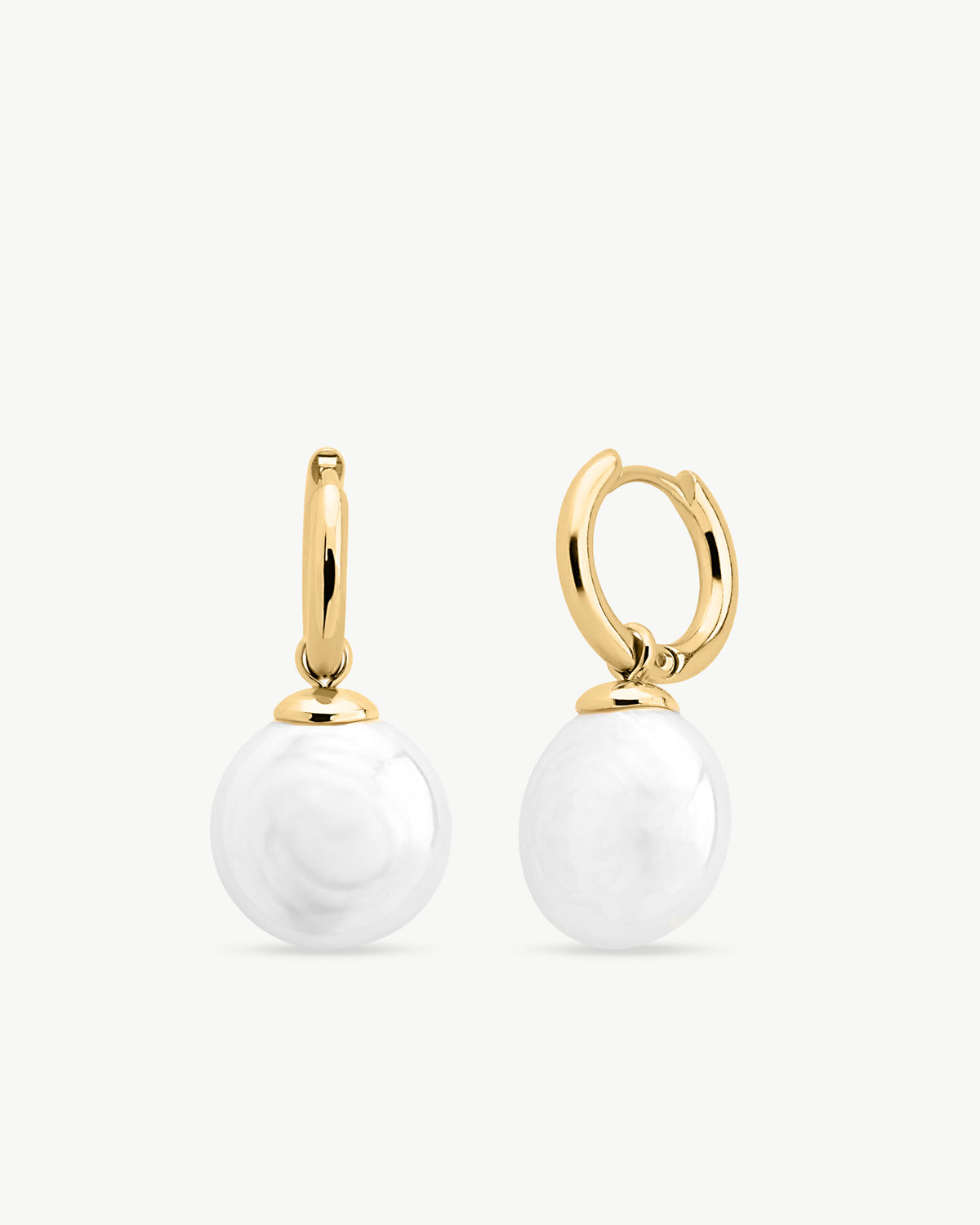 Hoop and Pearl Earrings 12mm Golden Wild Pearls