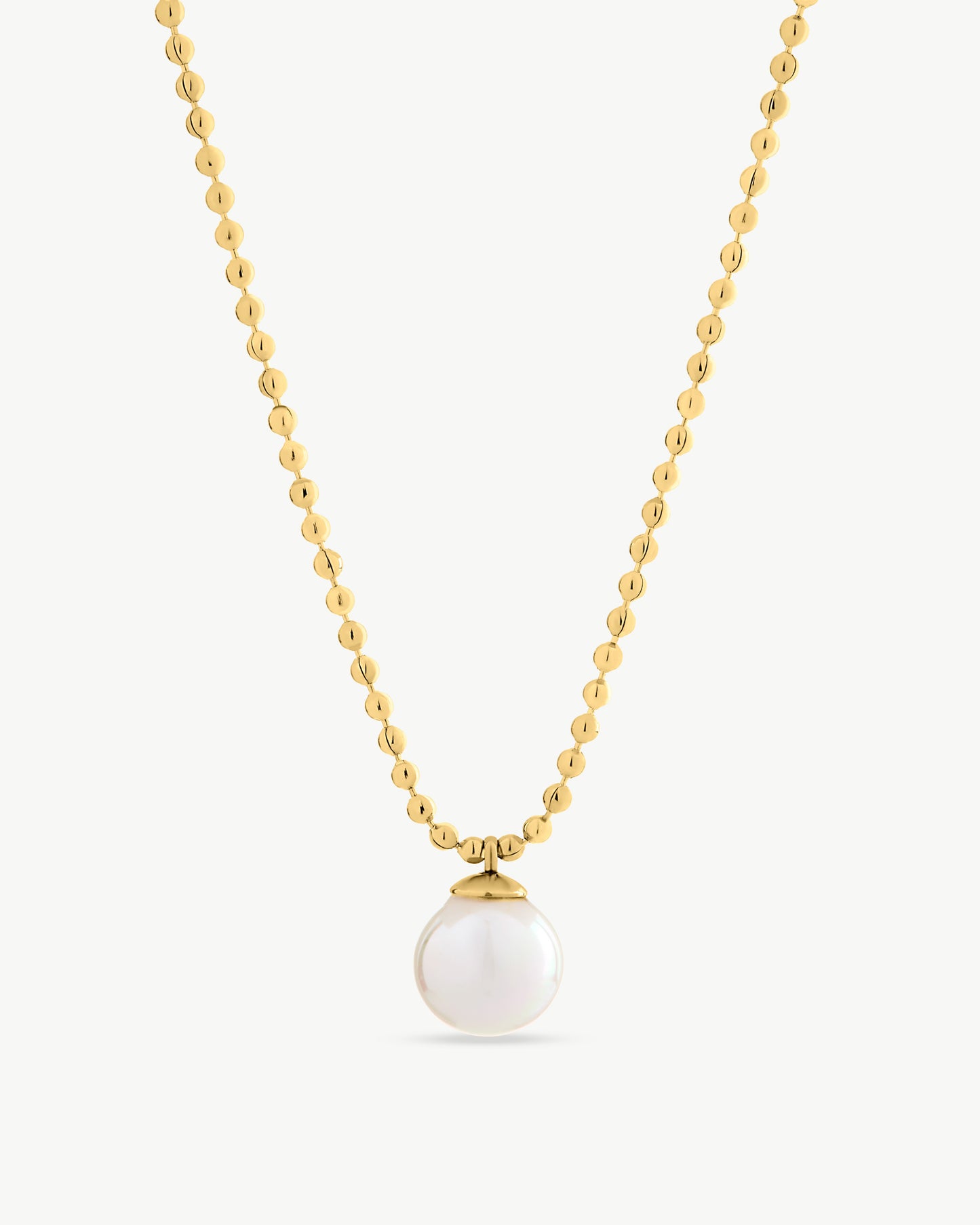  Gold Necklace with Pearl Pendant Tiny Dots