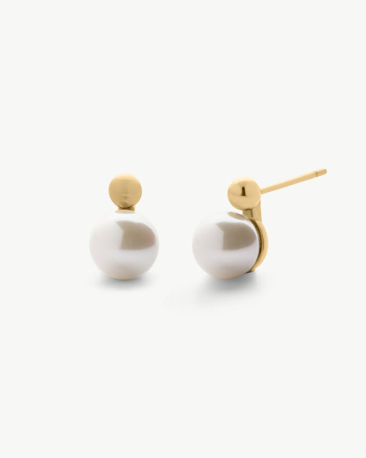 Pearl Earrings 8mm Gold Aura