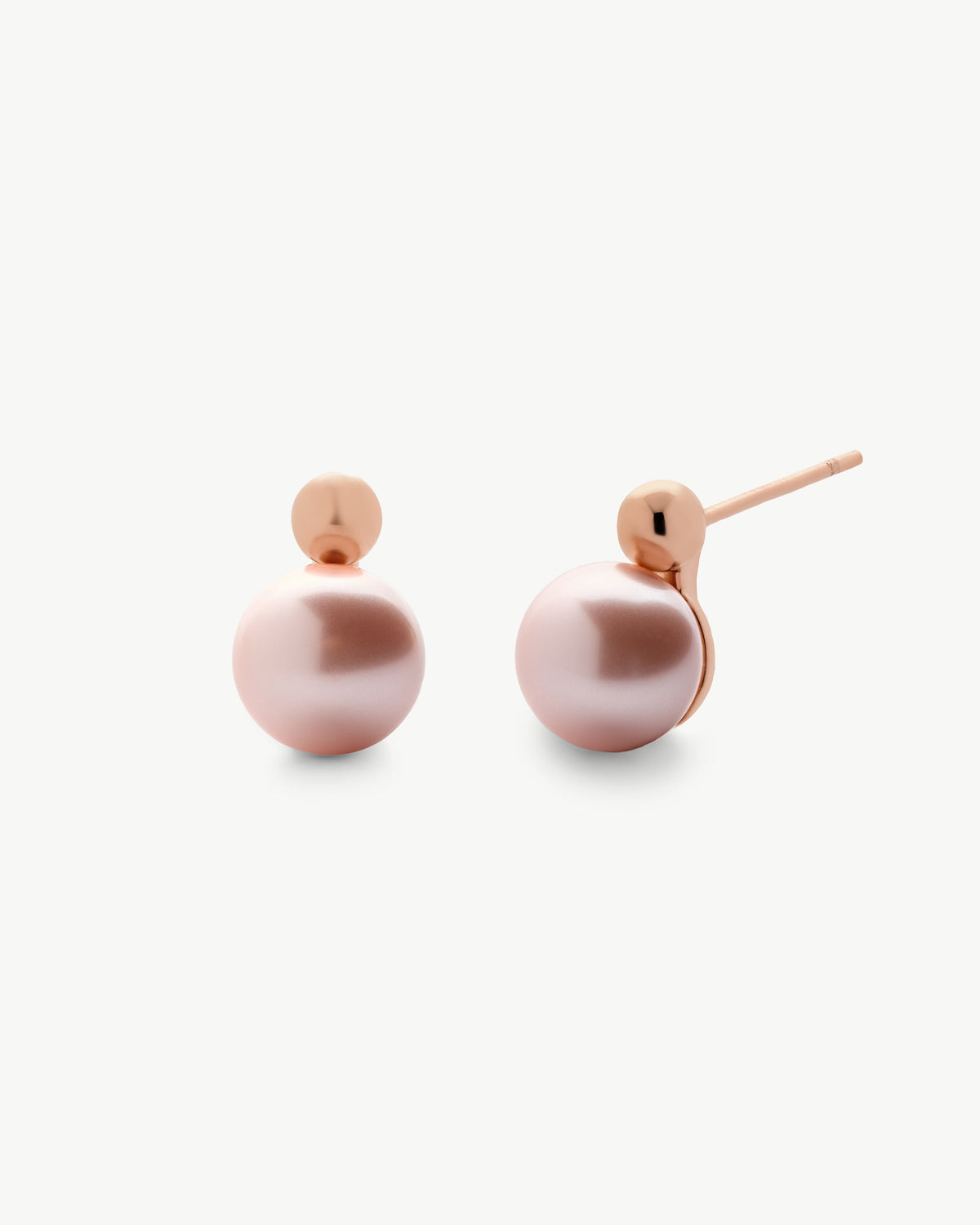 Perlenohrringe 8mm Rosa Aura