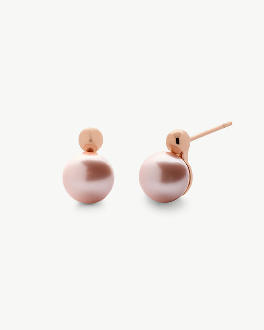 Pearl Earrings 8mm Pink Aura