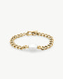 Goldenes Kettenarmband mit ovalen Puffy Pearls