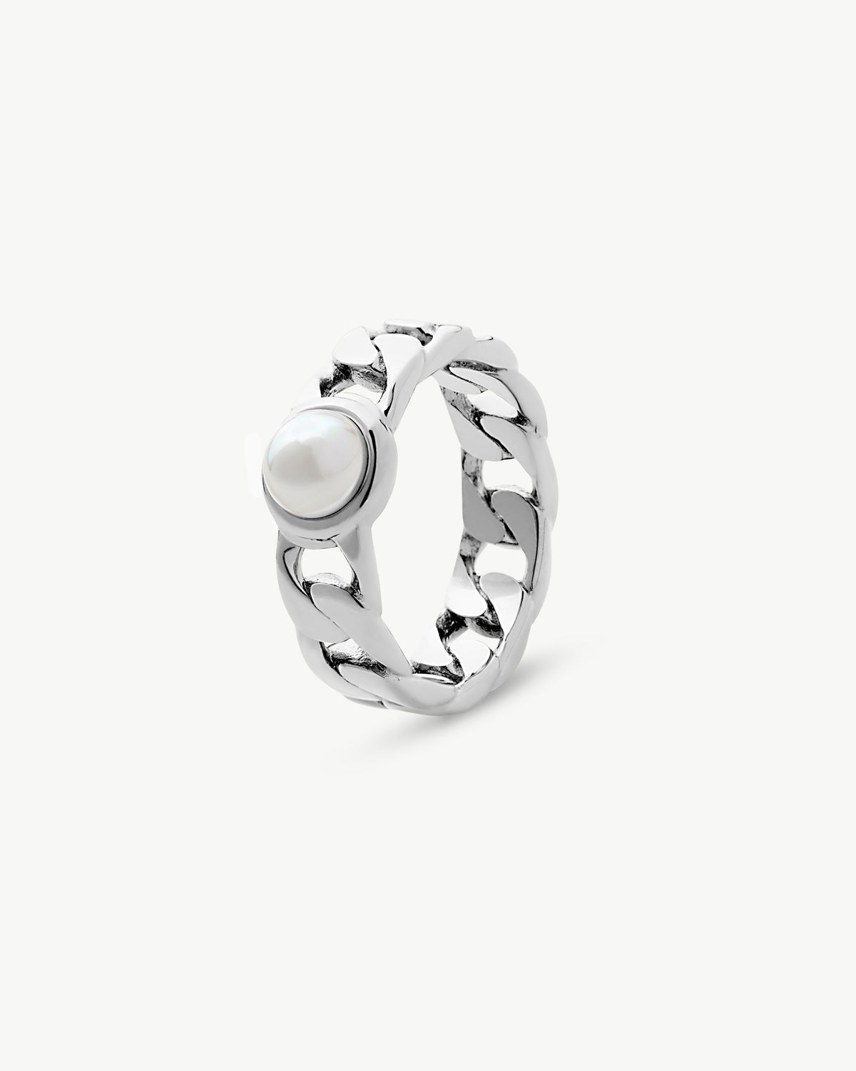 Kettenring mit Halbperlen Puffy Pearls