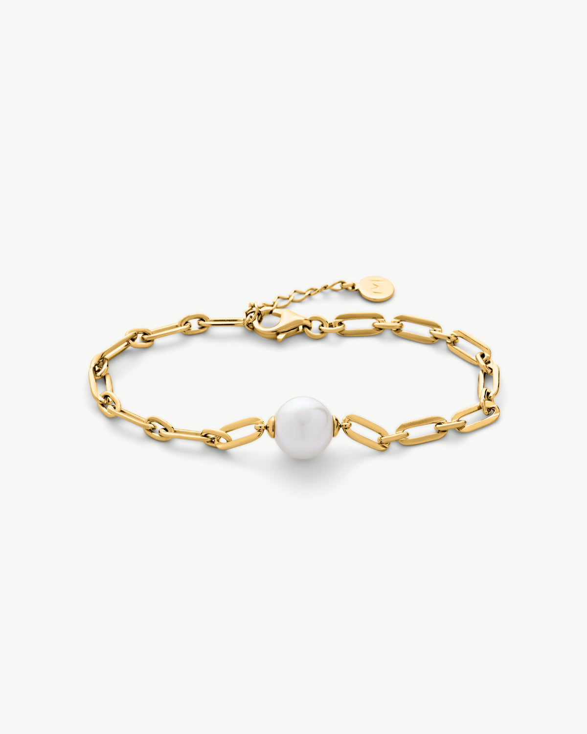 Goldglieder- und Perlenarmband Links
