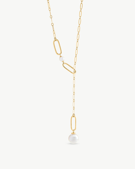 Gold and Pearl Chain Necklace Links 