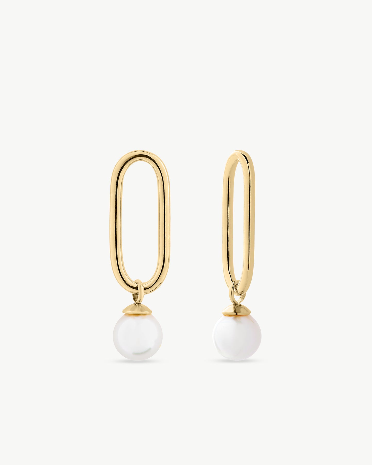 Earrings Short Gold Link and Pearl Links