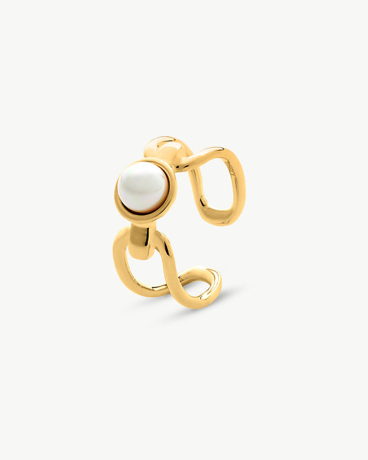 Gold and Pearl Ring Links 