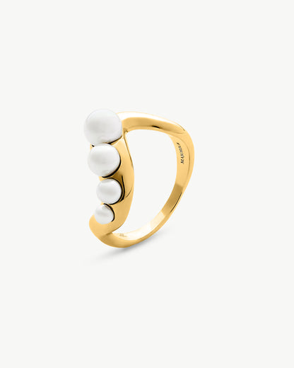 Ring Gold with Pearls from 3 to 6mm Petit