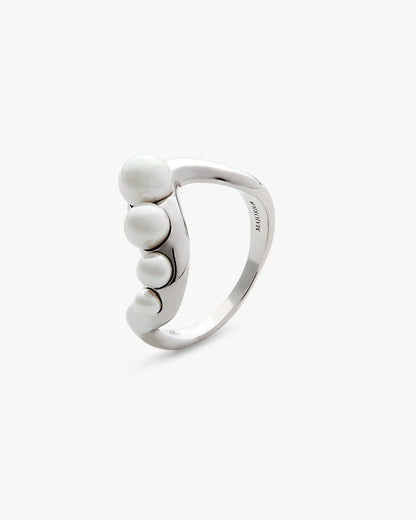 Ring Silver and Pearls 3 to 6mm Petit