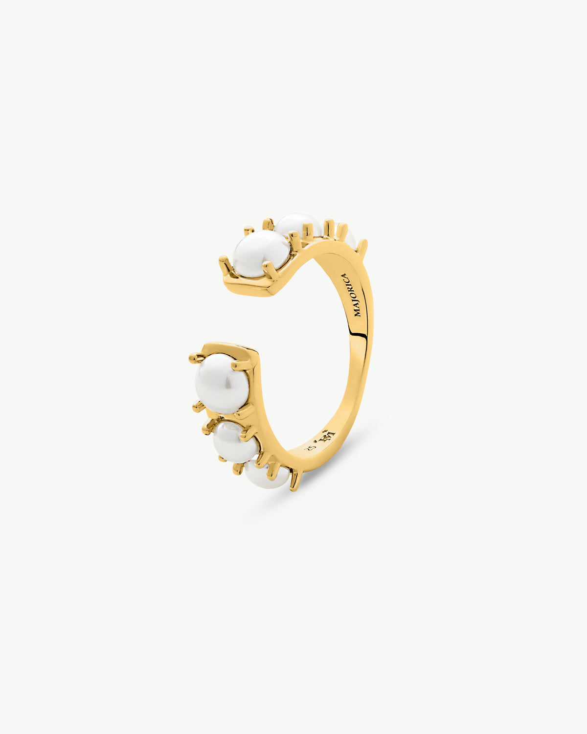 Offener Ring Perlen 4 und 5mm Goldenen Essence