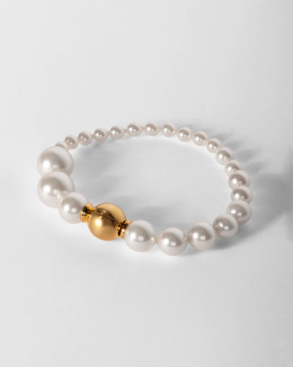 5-12mm Pearl Bracelet and Gold Clasp Lumen