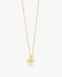 Necklace with Gold Pendant and 10mm Pearl Drop