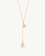Verstellbare Goldkette mit 8 und 10mm großen Perlen Drop
