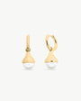 Goldene Creolen und Perlenohrringe 8mm Drop