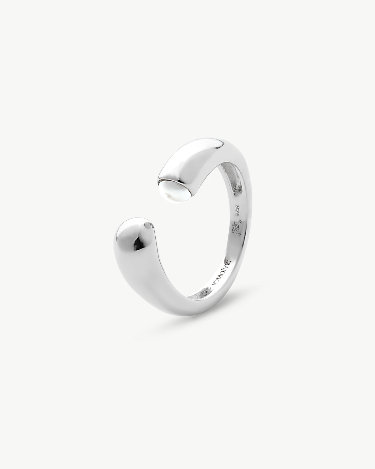  Silber- und Halbperlenring 4 mm Drop