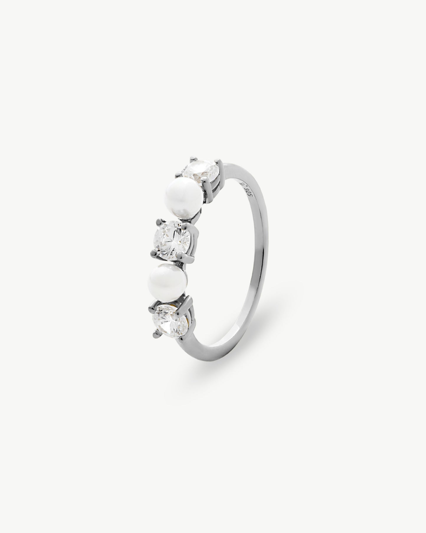 Pearl and Zirconia Ring
