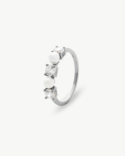 Pearl and Zirconia Ring