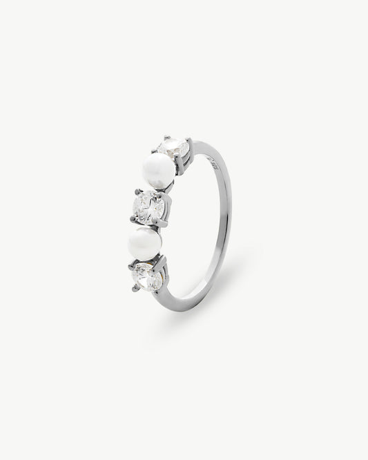 Pearl and Zirconia Ring