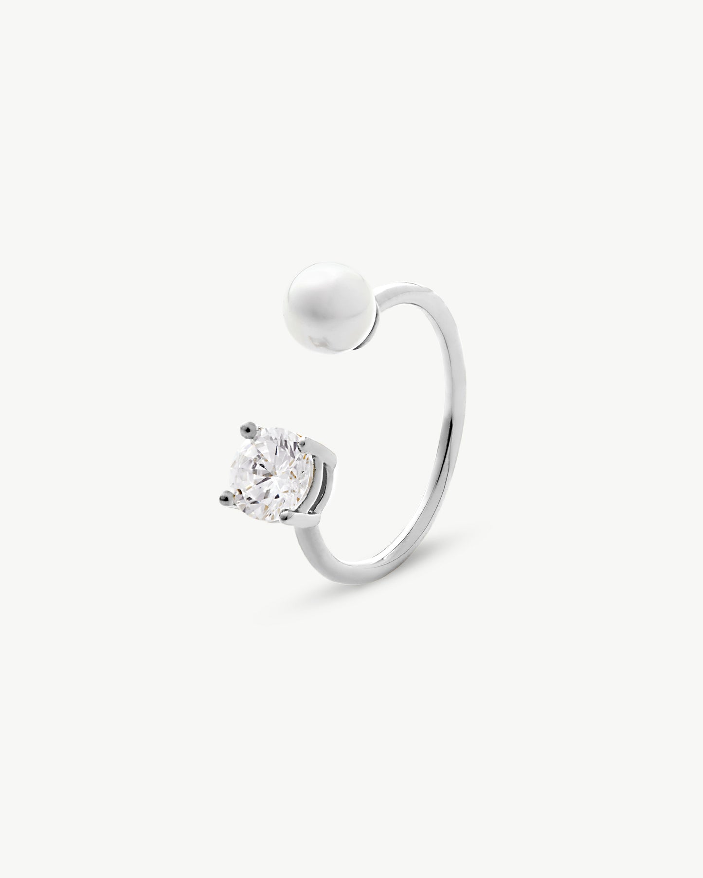 Open ring and Pearl Zirconia