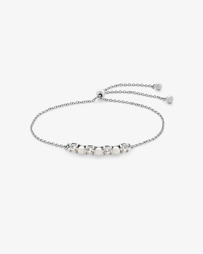 Chain Bracelet with Pearls and Zirconia