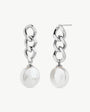 Ohrringe mit Kette und ovalen Perlen Puffy Pearls