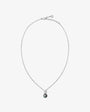 Halskette aus Sterlingsilber mit Zirkonia-Quadrat und grauer Perle Exquisite