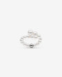Ring Lyra aus Edelstahl – Weiße Perlen