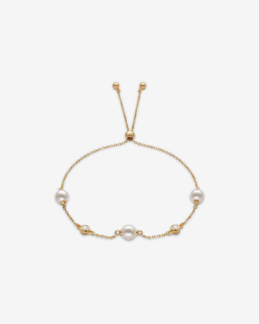 Bracelet with Diamond and Pearls Gold