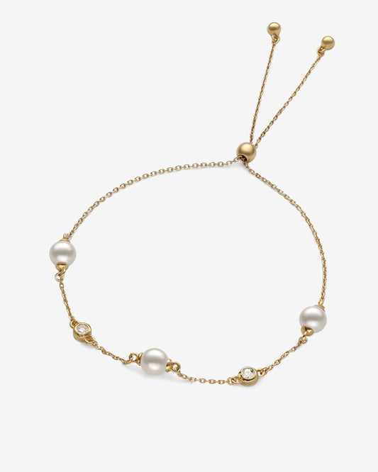  Diamant- und Perlenarmband Gold