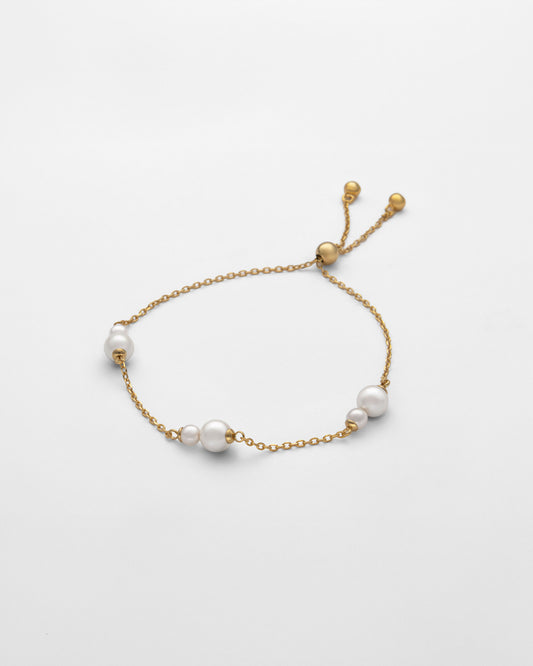 Pulsera Dúo de perlas blancas Duet