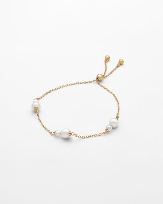 Pulsera Dúo de perlas blancas Duet