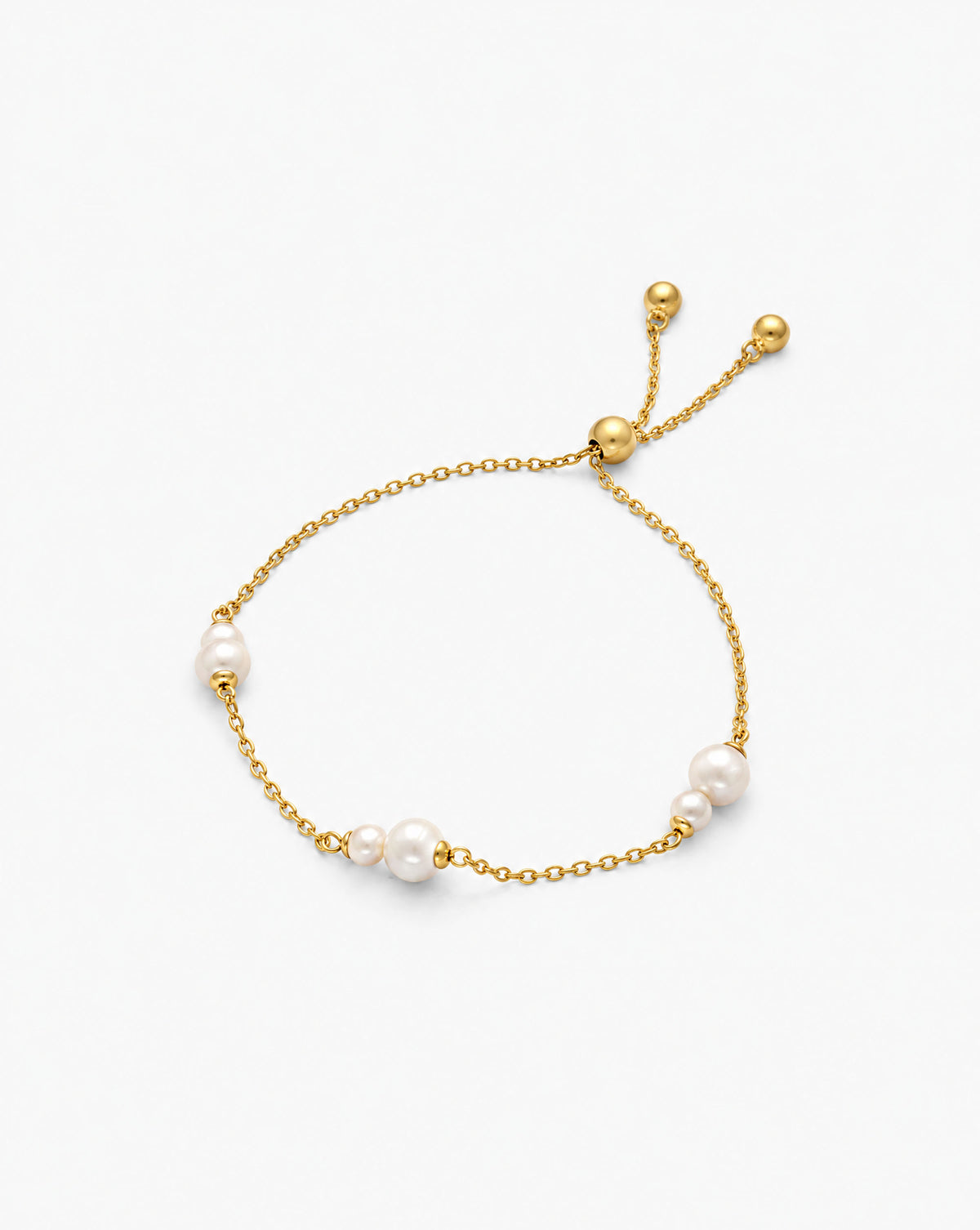 Pulsera Dúo de perlas blancas Duet