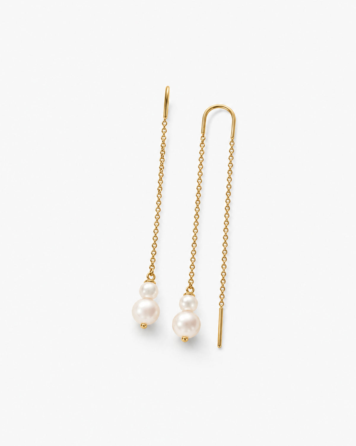 Pendientes largos Perlas blancas Duet