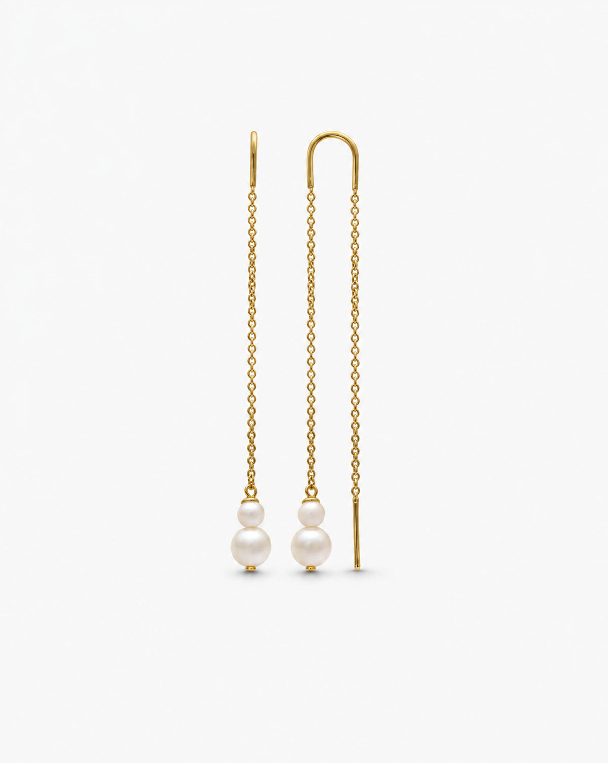 Pendientes largos Perlas blancas Duet