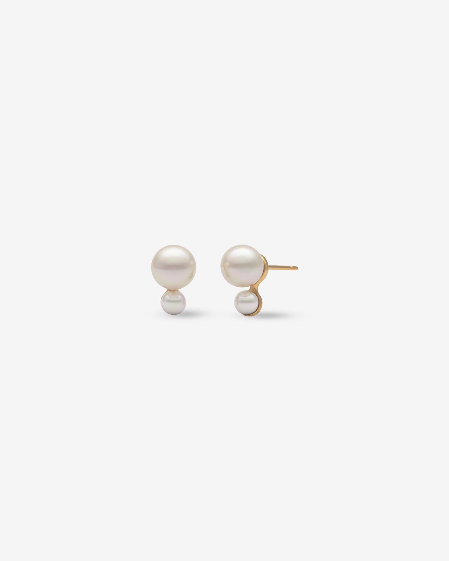 Earrings White Pearl Duet 