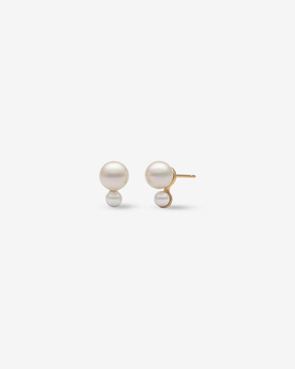 Earrings White Pearl Duet 