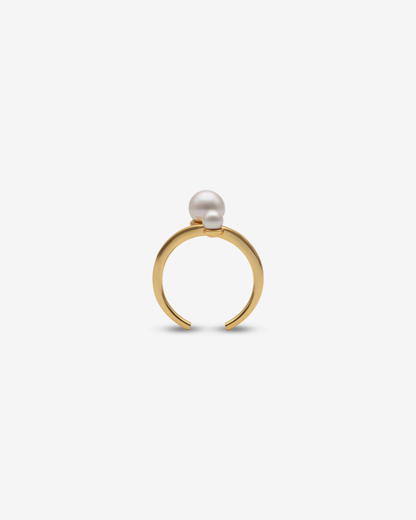 Open ring white pearls Duet